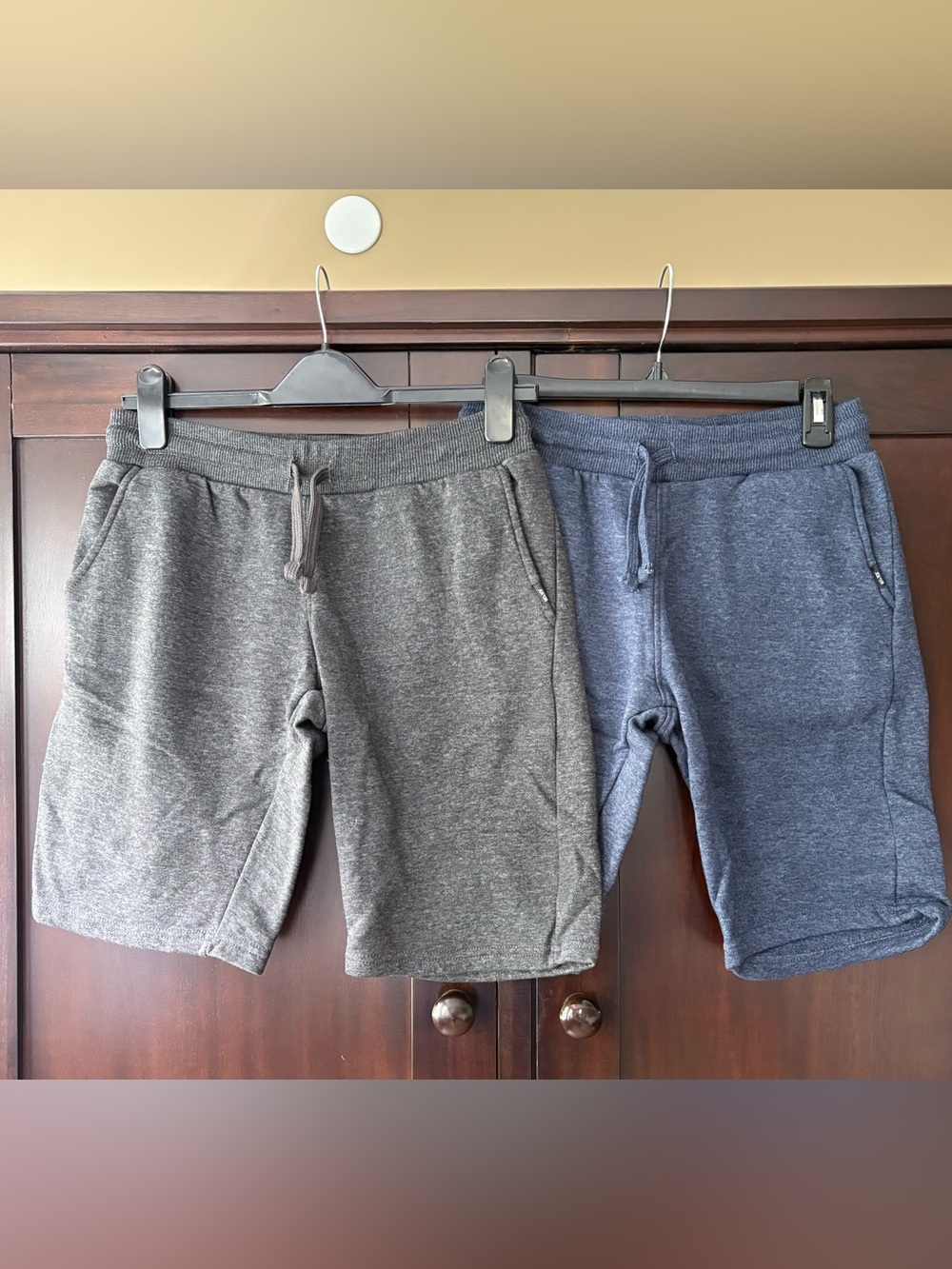 TWO PAIR. Boy Joe's Jeans Heather Gray and Heather Navy Sweat Shorts